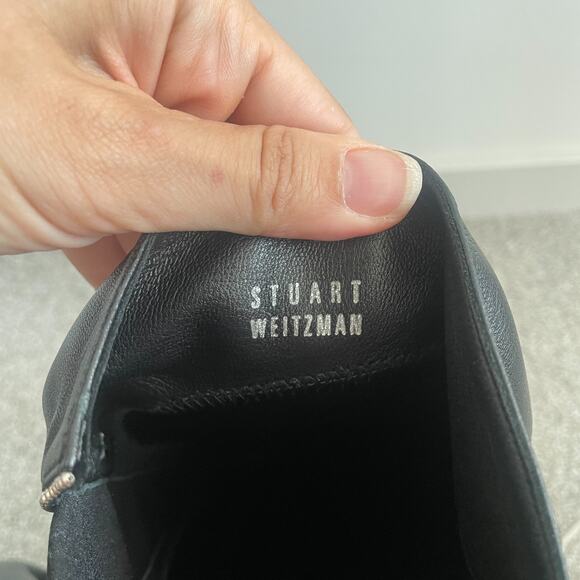 Stuart Weitzman Black Leather Micro Studded Over Knee High Boots US 6M Capsule - Picture 4 of 8